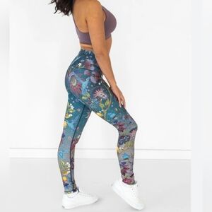 🪶🐦🍋🌸Niyama Sol COLIBRI TEAL Barefoot Leggings XS BNWT